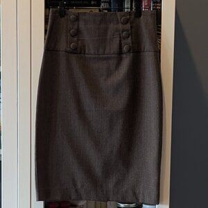 Flattering High Waisted Brown Pencil Skirt / Size M
